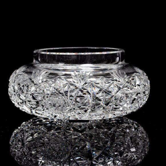 American Brilliant Cut Crystal Vanity Jar | Antique Collectible | Crystal Powder - Picture 8 of 8